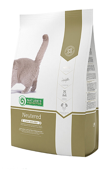 NATURE’S PROTECTION Neutered полнорационное сбалансированное питание для стерилизованных кошек и кастрированных котов