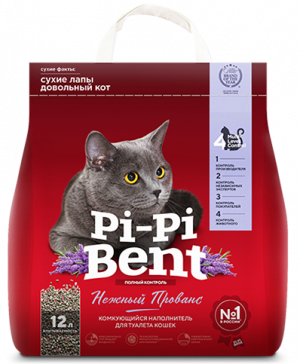 Pi-Pi Bent Нежный прованс 5 кг комкующийся наполнитель для кошачьих туалетов крафтовй пакет 1х4