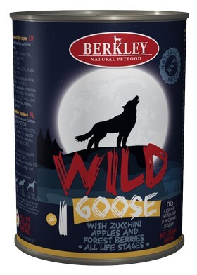 BERKLEY WILD №1 400 гр консервы для собак всех возрастов гусь с цукини, яблоками и лесными ягодами