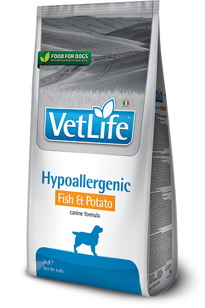 FARMINA Vet Life Hypoallergenic корм для собак при пищевой аллергии или непереносимости рыба с картофелем