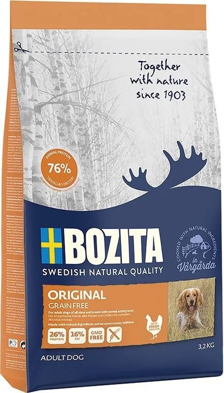 BOZITA GRAIN FREE Original 26/16 3,2 кг сухой корм беззерновой для взрослых собак с нормальным уровнем активности