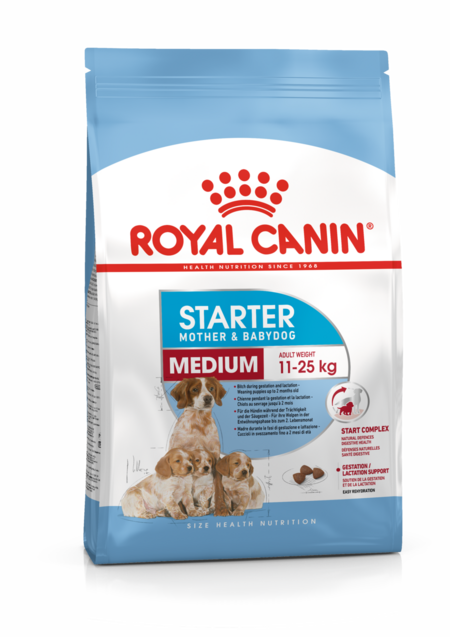 ROYAL CANIN MEDIUM STARTER 4 кг корм для средних пород щенков до 2-х месяцев, беременных и кормящих сук