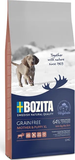 BOZITA GRAIN FREE Mother & Puppy XL, Elk 29/14 сухой корм беззерновой для щенков и юниоров крупных пород,беременных и кормящих сук Лось