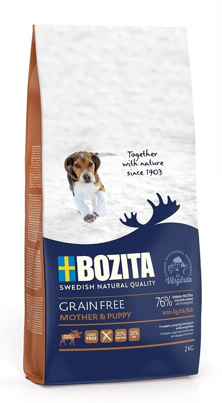 BOZITA GRAIN FREE Mother & Puppy, Elk 30/16 сухой корм беззерновой для щенков и юниоров всех пород,беременных и кормящих сук Лось