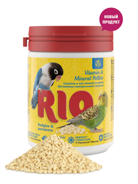 RIO 120 г витаминно-минеральные гранулы для волнистых и средних попугаев