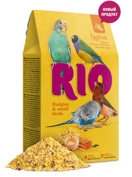 RIO Eggfood 250 г Яичный корм для волнистых попугайчиков и других мелких птиц