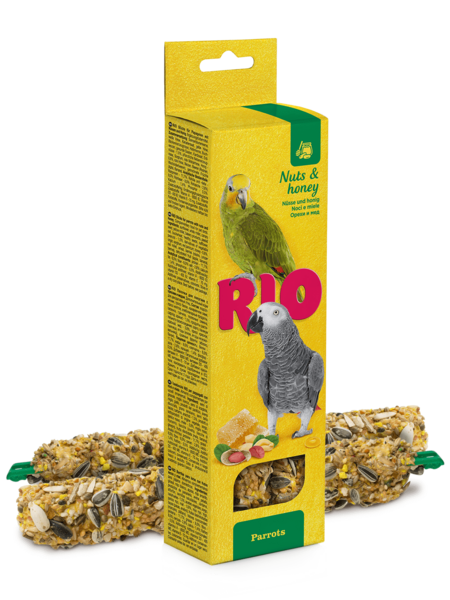 RIO 180 г палочки для крупных попугаев с медом и орехами