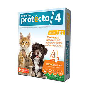 NEOTERICA PROTECTO 4 0,5-4 кг капли от внешних паразитов для кошек и собак