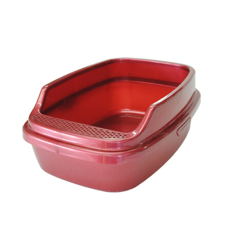 HOMECAT DE LUXE 53х39х23 см туалет для кошек с бортиком красный перламутр