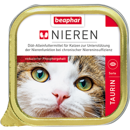 BEAPHAR Nieren 100 г полнорационный диетический корм паштет с курицей обогащенный таурином для кошек с почечной недостаточностью