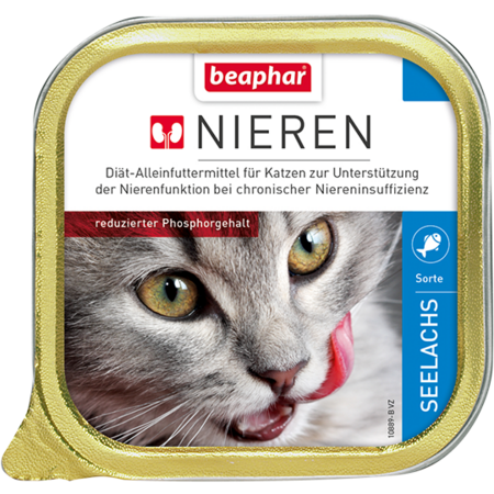 BEAPHAR Nieren 100 г полнорационный диетический корм паштет с рыбой сайдой для кошек с почечной недостаточностью