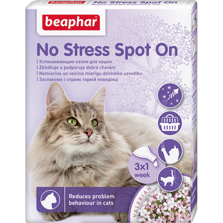 BEAPHAR No Stress Spot On 3 пипетки успокаивающие капли для кошек