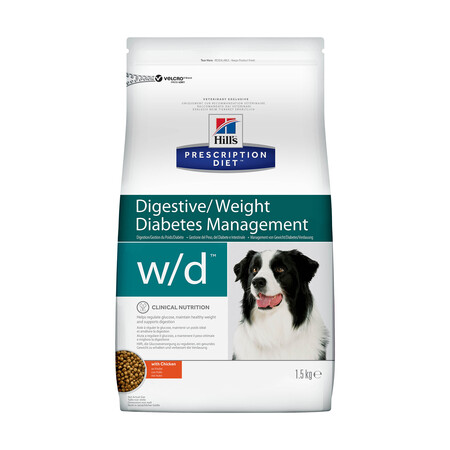 Hill`s Prescription Diet w/d Digestive/Weight/Diabetes Management сухой корм для собак склонных к набору веса и собак с диабетом курица