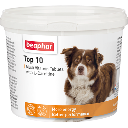 BEAPHAR Top 10 180 таблеток мультивитамины для собак с L-карнитином