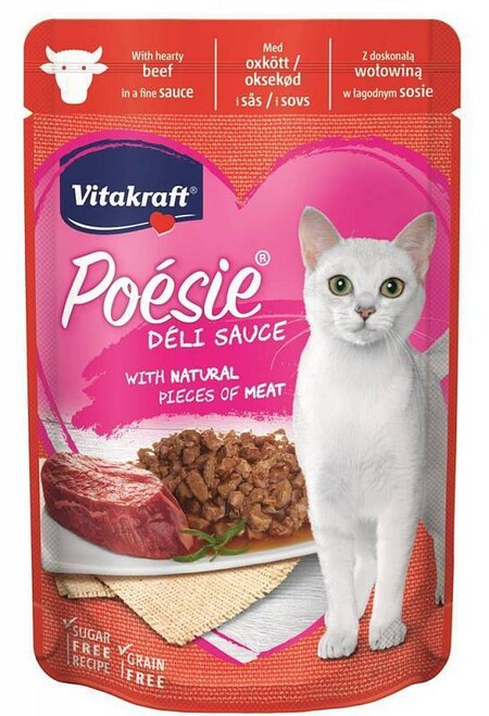 VITAKRAFT POESIE 85 г пауч консервы для кошек говядина в соусе.
