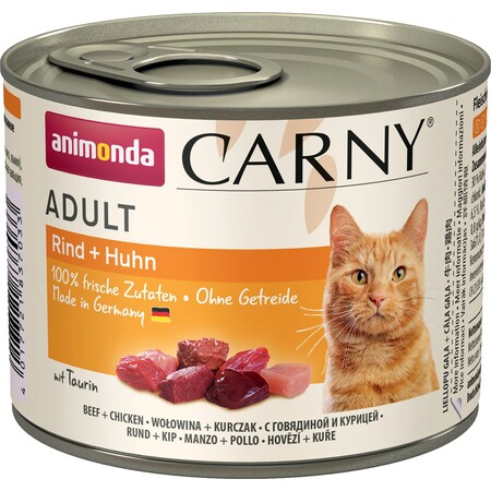 ANIMONDA CARNY ADULT консервы для кошек с говядиной и курицей