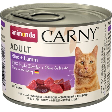ANIMONDA CARNY ADULT консервы для кошек с говядиной и ягненком