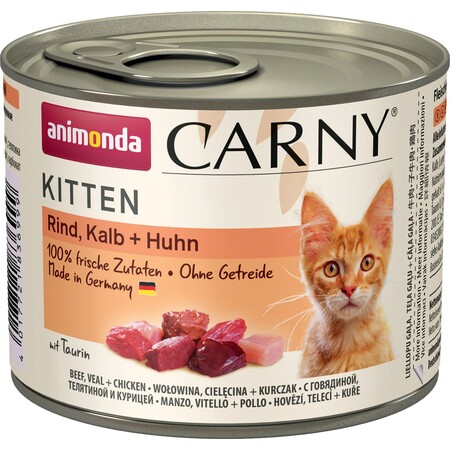 ANIMONDA CARNY KITTEN консервы для котят с говядиной, телятиной и курицей