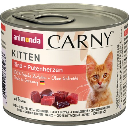 ANIMONDA CARNY KITTEN консервы для котят с говядиной и сердцем индейки