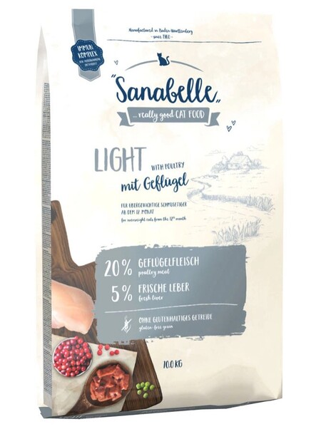 Sanabelle Light корм для взрослых кошек - рекомендован для кошек с избыточным весом