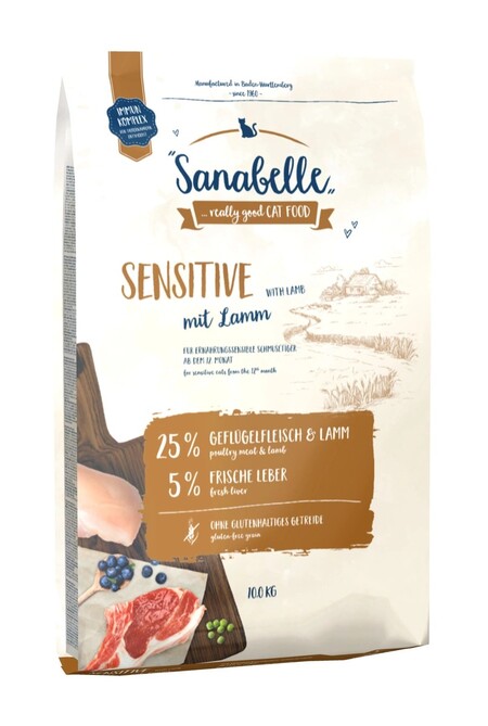 Sanabelle Sensitive with Lamb корм для взрослых кошек чувствительным пищеварением с ягненком