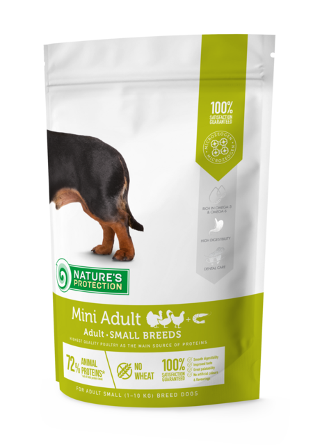 NATURE’S PROTECTION Mini Adult 500г полнорационное питание для взрослых собак мелких пород