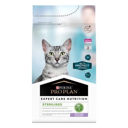 PRO PLAN ACTI PROTECT 1,5 кг сухой корм для стерилизованных кошек и кастрированных котов, с высоким содержанием индейки