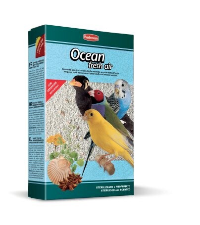 PADOVAN OCEAN fresh air био-песок кондиционер два в одном ароматизированный анисом для декоративных птиц с витаминами.