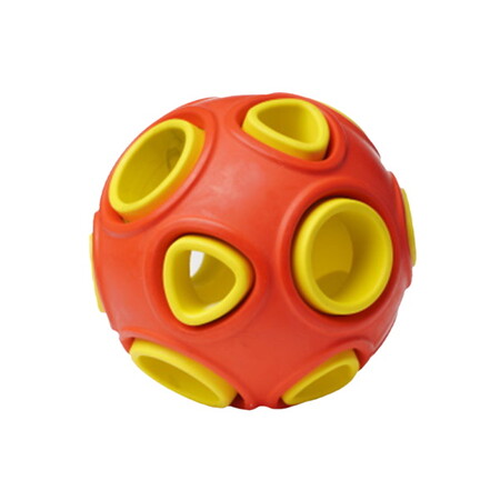 HOMEPET SILVER SERIES Ф 7,5 см игрушка для собак мяч красно-желтый каучук