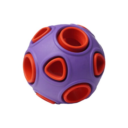 HOMEPET SILVER SERIES Ф 7,5 см игрушка для собак мяч двухцветный фиолетово-красный каучук