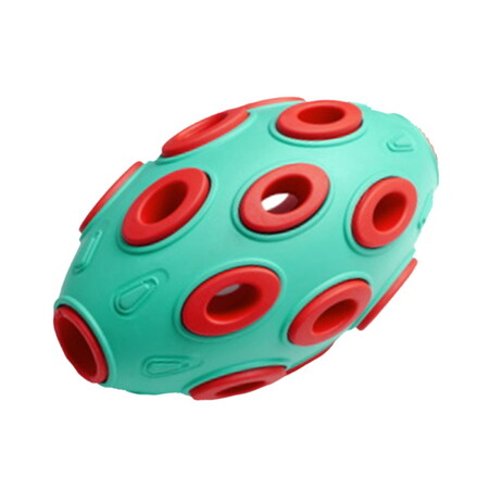 HOMEPET SILVER SERIES 7,6 см х 12 см игрушка для собак мяч регби бирюзово-красный каучук