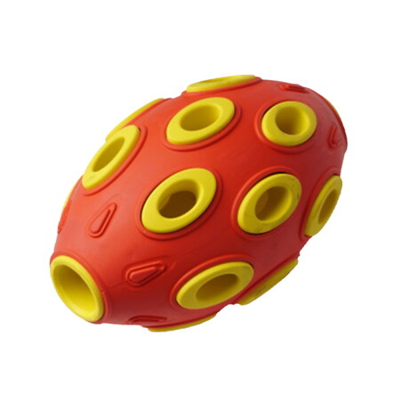 HOMEPET SILVER SERIES 7,6 см х 12 см игрушка для собак мяч регби красно-желтый каучук