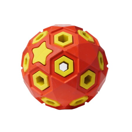 HOMEPET SILVER SERIES Ф 8 см игрушка для собак мяч звездное небо красно-желтый каучук