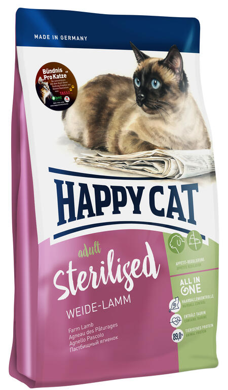 HAPPY CAT Supreme Fit&Well Adult Sterilised сухой корм для стерилизованных кошек ягненок