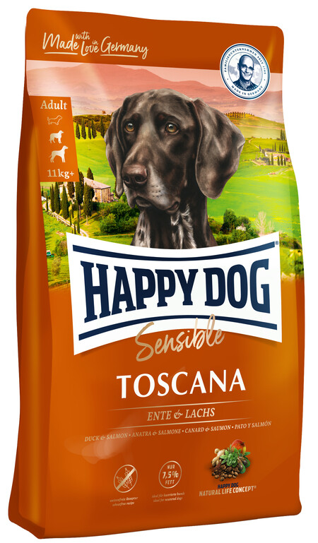 HAPPY DOG Supreme Adult Toscana сухой корм для собак утка с лососью