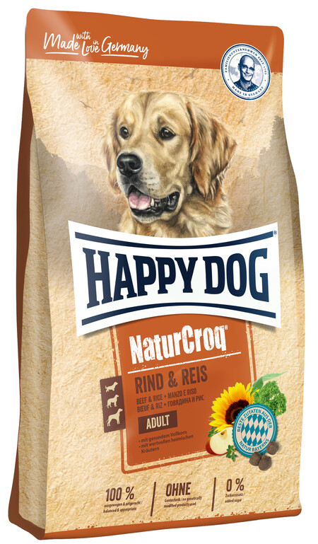 HAPPY DOG NaturCroq сухой корм для взрослых собак всех пород говядина рис