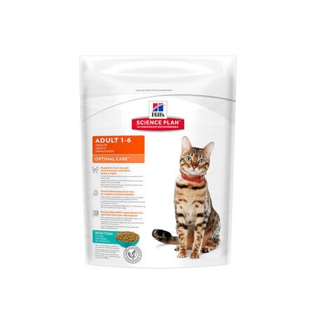 Hill`s Science Plan Optimal Care 2 кг сухой корм для взрослых кошек для поддержания оптимального веса тунец