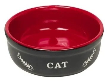 NOBBY CAT 0,24 л 13,5 см x 5 см миска черно-красная с рисунком керамика