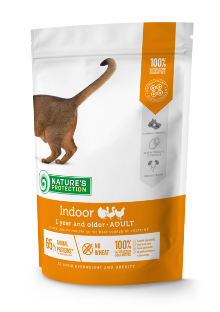 NATURE’S PROTECTION Indoor полнорационное сбалансированное питание для взрослых кошек живущих в помещениях