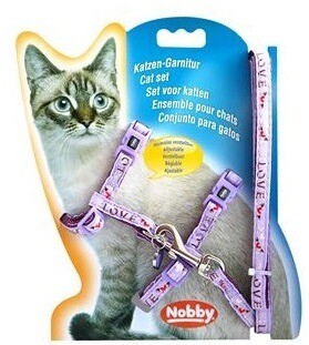 NOBBY LOVE шлейка для кошек лиловая