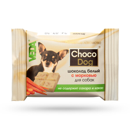 VEDA CHOCO DOG 6 шт 15 г шоколад белый с морковью лакомство для собак