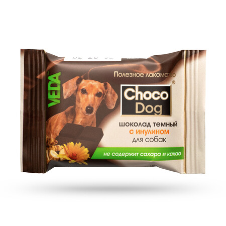 VEDA CHOCO DOG 6 шт 15 г шоколад темный с инулином лакомство для собак
