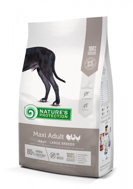 NATURE’S PROTECTION Maxi Adult полнорационное питание для взрослых собак крупных пород с птицей