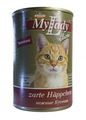 Dr. ALDER`S MyLаdy КЛАССИК 415 г кусочки в соусе консервы для кошек телятина