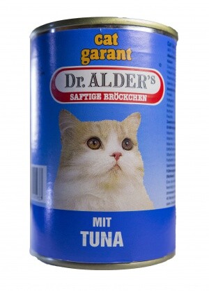 Dr. ALDER`S Кэт Гарант 415 г консервы для кошек сочные кусочки в соусе тунец