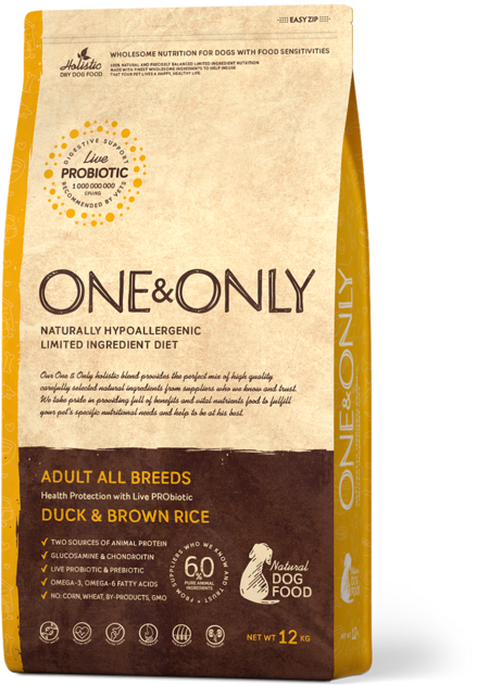 ONE&ONLY сухой корм для взрослых собак всех пород с уткой и рисом