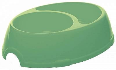 Доктор ZOO 2 х 0,15 л миска пластиковая двойная зеленая
