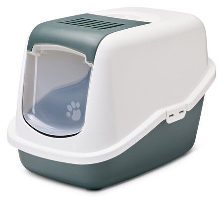 SAVIC NESTOR 56 см х 39 см х 38,5 см туалет для кошек закрытый белый темно-зеленый