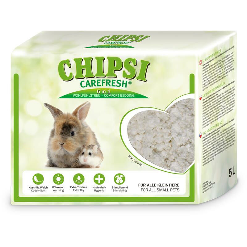 CHIPSI CAREFRESH Pure White белый бумажный наполнитель для мелких домашних животных и птиц