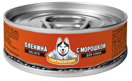 Погрызухин 100 г консервы для собак оленина с морошкой